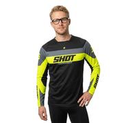 Shot Devo League Motocross Jersey, black-grey-yellow, size XS for Men