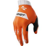 Shot Race Motocross Gloves, white-orange, size L for Men