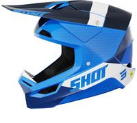 Shot Race Ridge Motocross Helmet, black-white-blue, size L for Men