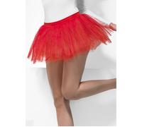 Smiffy's Tutu Underskirt - Red, 4 Layers, 30cm - Ladies