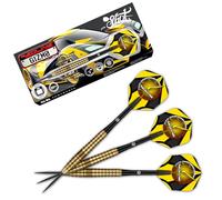 Shot! - Redline G1ZM0 Steel Tip Darts | 80% Tungsten Barrels | Front Weighted for Precision | Designed for All Levels | Gold Titanium Coated, Gold, 24 Grams, Tungsten