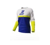 Shot Devo Reflex Motocross Jersey, white-blue-yellow, size 3XL for Men