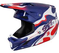 Shot Speed Beast Motocross Helmet, white-red-blue, size S for Men