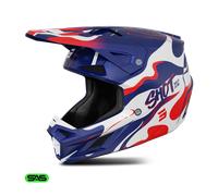 Shot Speed Beast Motocross Helmet, white-red-blue, size M for Men