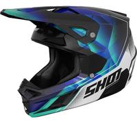 Shot Speed Olymp Motocross Helmet, white-turquoise-blue, size XS for Men