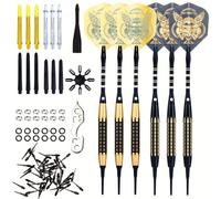 SHOT TAKER CO. EST. 2017 Soft Tip Darts Set - Professional Darts with Customizable Configuration, Aluminum & Plastic Shafts, O-Rings, Flights, Dart Tool, 50PC Extra 2BA Tips (18g-Grey D-STC10444)