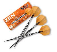 Shot! - Zen Dojo Steel Tip Dart Set | Front Weighted 80% Tungsten Barrels | Precision Machined for All Skill Levels | Made in New Zealand | Silver, Tungsten