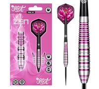 Shot! Zen Zuji Steel Tip Dart Set 80% Tungsten Pro Throwing Darts Steel Tip Set Professional - Made in New Zealand - Designed Dart Flights for Women & Men - Metal Tip Bar Darts for Adults