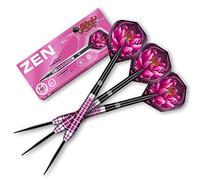 Shot! Zen Zuji Steel Tip Dart Set 80% Tungsten Pro Throwing Darts Steel Tip Set Professional - Made in New Zealand - Designed Dart Flights for Women & Men - Metal Tip Bar Darts for Adults