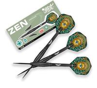 Shot! - Zen Kensho 90% Tungsten Steel Tip Darts | Precision Grips | Professional Aerodynamics | Unique Dart Flights | Suitable for All Skill Levels, 26g, Black Titanium, Tungsten