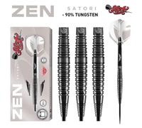 Shot! Darts Zen Satori Steel Tip Dart Set Center Weighted 90% Tungsten Barrels 23 gram