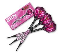 Shot! Zen Zuji Soft Tip Dart Set 80% Tungsten Pro Throwing Darts Soft Tip Set, Professional - Made in New Zealand - Designed Dart Flights for Women & Men - Plastic Tip Bar Darts for Adults
