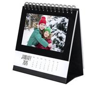 Shot2go 2026 Desktop Photo Calendar Black - Holds 12 4x6" Photos