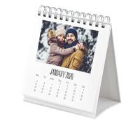 Shot2go 2026 Mini Desktop Photo Calendar - Holds 12 2x3" Photos and Mini Instant Prints