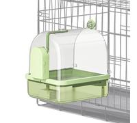 Shotet Bath for Cage - Cockatiel Bird Bath | Automatic Cage Careful Bathtub Perch Stand 2 Modes for Breeding Exhibition Indoor Revenue Indoors to Fall Water Change and Same