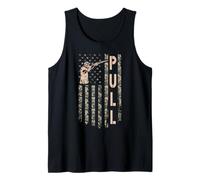 Shotgun Skeet Trap Clay Pigeon Shooting Camo USA Flag Pull Tank Top