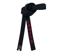 Shotokan Karate Black Belt Embroidery Japanese Martial Arts Sports Junior Club Polyester Decorations Width 4cm, Black, 280cm