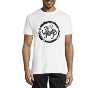 Shotokan Karate Martial Arts Tiger Graphic Crew Neck Cotton Men's T-Shirt White Large