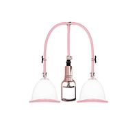 Pumped Breast Pump Enlarger Twin Cup Transparent Rose Gold Vacuum Suction Pump