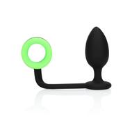 Shots Butt Plug and Cock Ring Butt Plug and Cock Ring-OU725 Neon Green/Black One Size