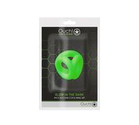 Shots Cock Ring Anal Stuffer Neon Green One Size
