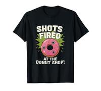 Shots Fired Donut Shop Funny Police Graphic T-Shirt