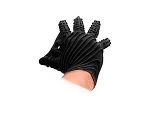 Shots Fist It FST003BLK Masturbation Glove - High Quality Phthalate-Free Silicone - Dotted Texture with Mouth - Black