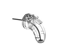 SHOTS Model 15 - Chastity - 3.5" - Cage with Silicone Urethal Sounding, MCG015TRA