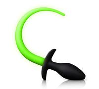 Shots Puppy Tail Plug Anal Plug Neon Green/Black One Size