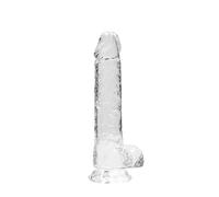 Sex Toys Silicone Realistic Suction Cup Jelly Dildo Clear Transparent 8" / 20 cm