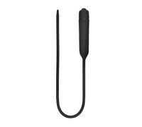 Shots Silcone Vibrating Bullet Plug Extra Long, Urethral Sounding, Black, 64 g