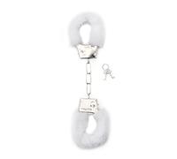 Shots Toys Furry Handcuffs, One Size, White