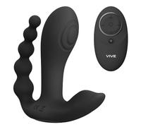 Vive KATA Rechargeable Pulsing Remote Control Triple Stimulation Vibrator - Black Black