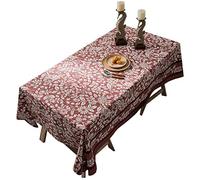 SHOUKAII Dinner Tablecloth Cloth Imitation Cotton Rectangular Plant Flower Printed Table Cloths for Home Decor Kitchen Party(140 * 250cm)