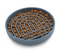 Should We Go? Slow Feeder for Dogs & Puppies, The Slowdown Bowl Silicone Slow Eating, Modern Lick Mat Design, Reduces Gulping, Fits 2 Cups, 7.5” Across x 1.5” Tall, Mealtime Challenge, Medium-Ocean