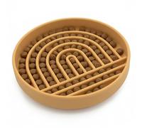Should We Go? Slow Feeder for Dogs & Puppies, The Slowdown Bowl Silicone Slow Eating, Modern Lick Mat Design, Reduces Gulping, Fits 2 Cups, 7.5” Across x 1.5” Tall, Mealtime Challenge, Medium-Honey