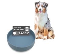 Should We Go? The Perfect Dish - Durable Dog Water Bowl - No Spill - Less Mess Non-Tippable Water & Food Bowl, Pure Silicone, Spill Proof with Suction Cup, Suitable for All Pets, Medium-Ocean