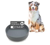 Should We Go? The Perfect Dish No-Spill Dog Water Bowl, Less Mess Non-Tippable Water & Food Bowl, Silicone with Suction Cup, Fits 5 Cups 7.5" Across x 2.25" Tall, Ideal for All Pets, Medium-Charcoal