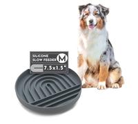 Should We Go? The Slowdown Bowl Silicone Slow Feeder for Dogs & Puppies, Slow Eating, Modern Lick Mat Design, Reduces Gulping, Fits 2 Cups 7.5” Across x 1.5” Tall, Mealtime Challenge, Medium-Charcoal