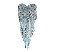 Shoulder Badge Beaded Tassel Epaulette Delicate Long Chain Punk Shoulder Jewelry Retro Heart Clothing Appliques Accessories(Color5)