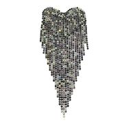 Shoulder Badge Beaded Tassel Epaulette Delicate Long Chain Punk Shoulder Jewelry Retro Heart Clothing Appliques Accessories(Color8)