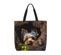Shoulder Bag A Little Yorkshire Terrier Women Tote Bag With Inner Pocket Beach Bags Large Shopping Bags For School Laptop Work