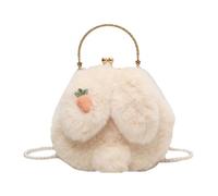 - Shoulder Bag, Cute Animal Design Shoulder Bag, Fluffy Rabbit Mini Case, Lightweight Accessory with Chain, Character Style Accessory Storage | With Girl Gift, Fashionable Mobile A, beige, Siehe