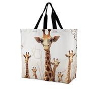Shoulder Bag Cute Cartoon Funny Giraffes Printed Large Capacity Shopping Bag Multi Purpose Tote Reusable Shopping Bags, Cute Cartoon Funny Giraffes, 40x40x16cm