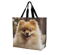 Shoulder Bag Cute Pomeranian Dog Printed Large Capacity Shopping Bag Multi Purpose Tote Reusable Shopping Bags, Cute Pomeranian Dog, 40x40x16cm