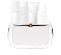 Shoulder Bag | Fashion Tote - Elegant Fabric Flap Bag Top Handle Zipper for Women Meeting Wedding Weekend Birthday Party, white, Se référer à la description