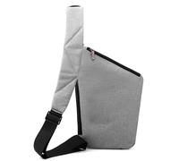 Shoulder Bag for Men - 12.6 Inch Multi-Pocket Chest Bag | Portable Shoulder Bag with Adjustable Strap | Waterproof Chest Shoulder Backpack | Backpack, Grey, A: left shoulder, See description