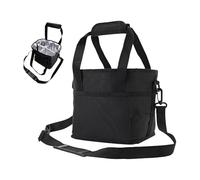 Shoulder Bag for Water Bottles - Fabric 7.87 Inches 20 x 20 cm | Insulated Bottle Holder with Adjustable Strap, Large Capacity Storage Bag, Hands-Free Carrying | Hiking, black, Siehe Beschreibung, See