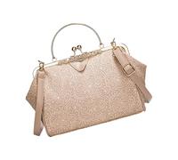 Shoulder Bag for Women Crossbody Bags with Removable Strap Leather Clumps Toted Handbags Purses with Kiss Lock Top Handbag, khaki, Eine Größe