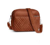 Shoulder Bag for Women - Faux Leather Crossbody Bag with Anti Theft RFID Protection & Adjustable Strap - Shoulder Bag with Silver Zippers & Anti Pickpocket Clip - Crossbody Purse with Guitar Strap